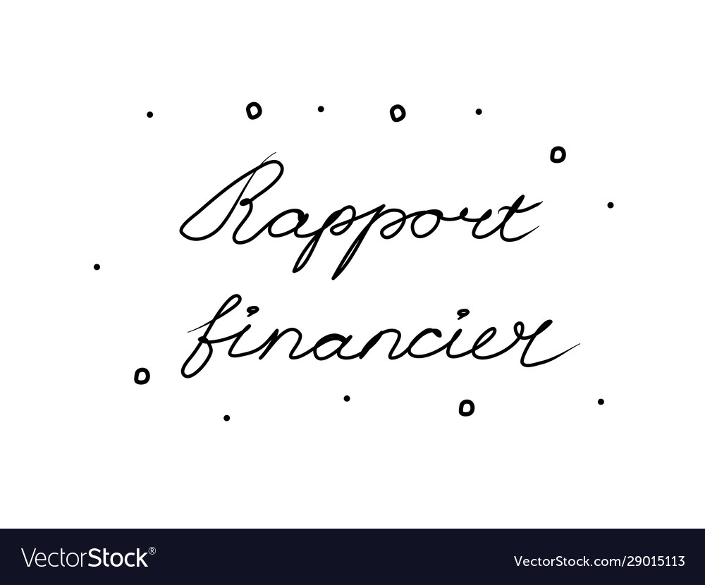 Rapport financier Phrase handschriftlich