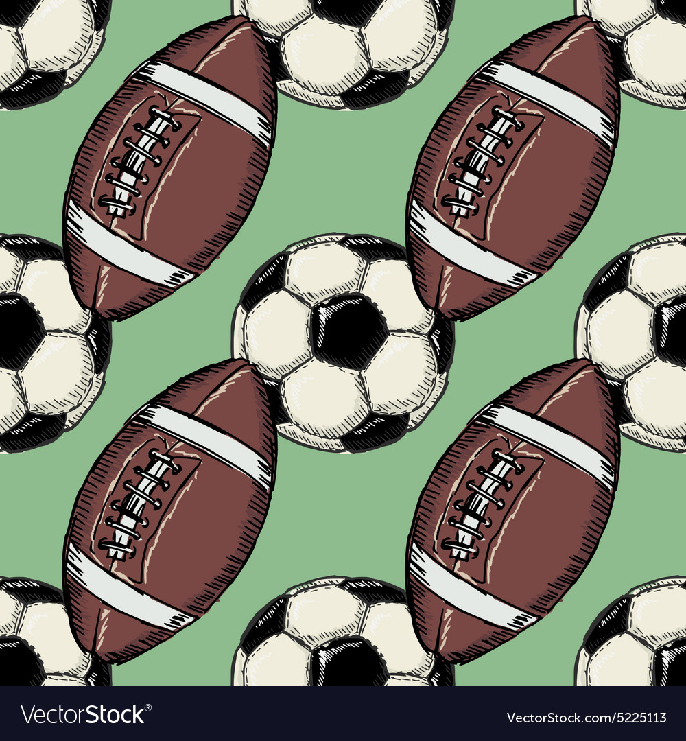 Seamless background with football balls