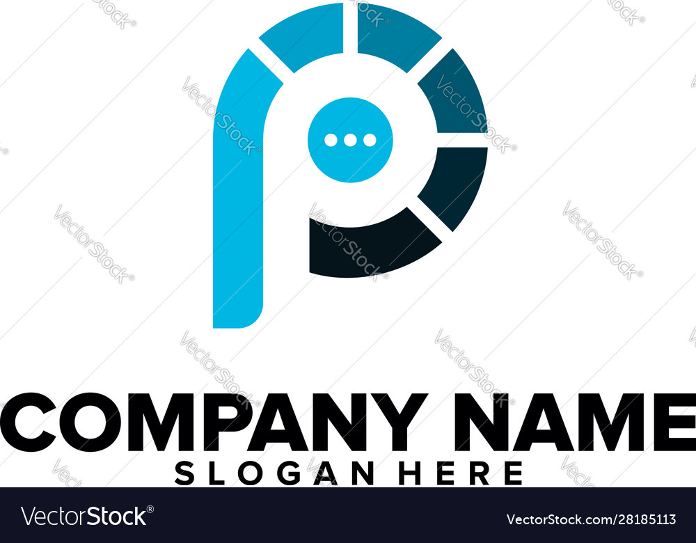 Simple and modern pp or p initial logo