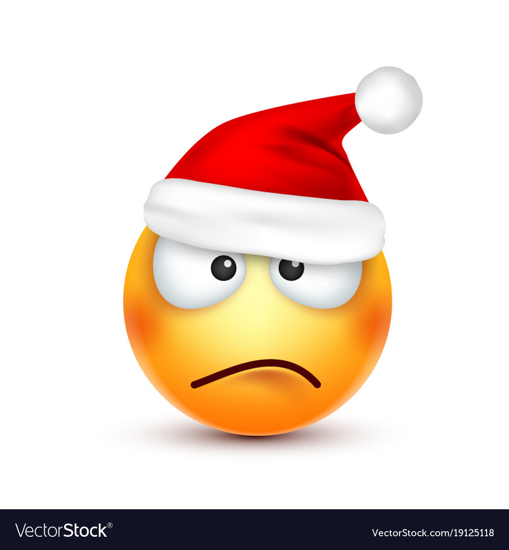 Christmas hat and smiley Royalty Free Vector Image