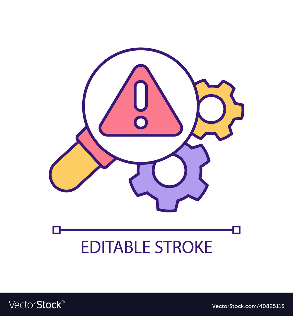 Detecting errors and mistakes in workflow process vector image Detecting errors and mistakes in workflow process