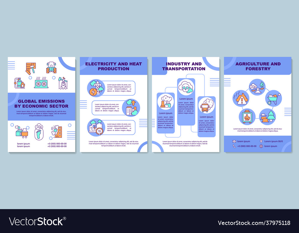 Global emissions economic sector brochure Vector Image