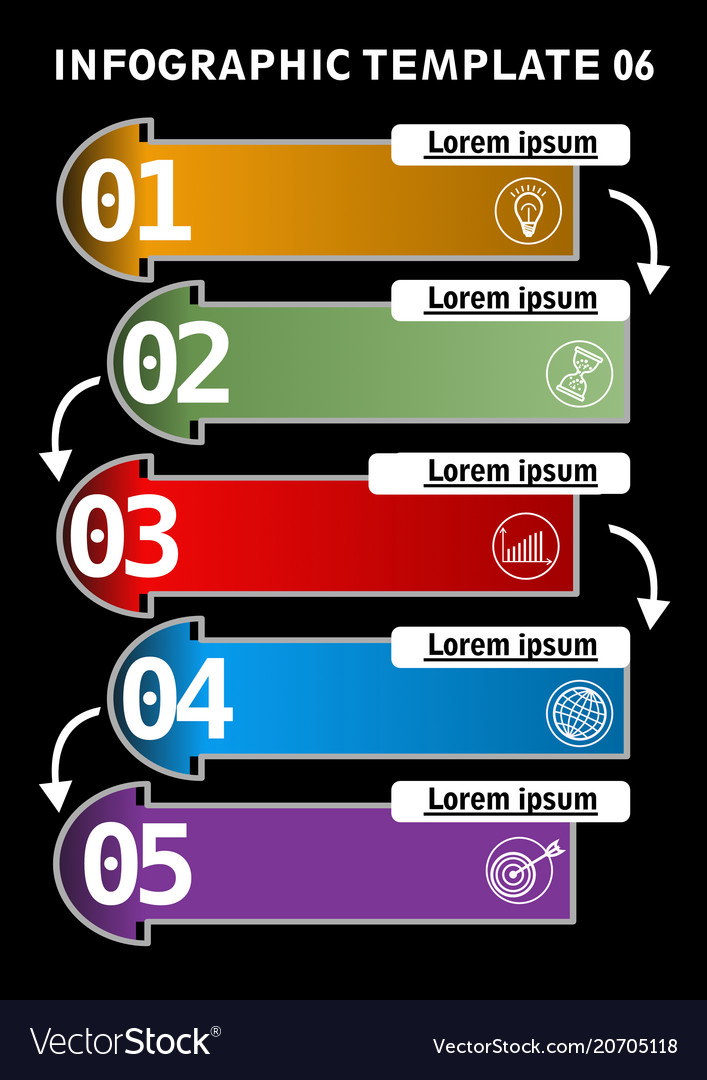 Infographic process visualization template vector image Infographic process visualization template