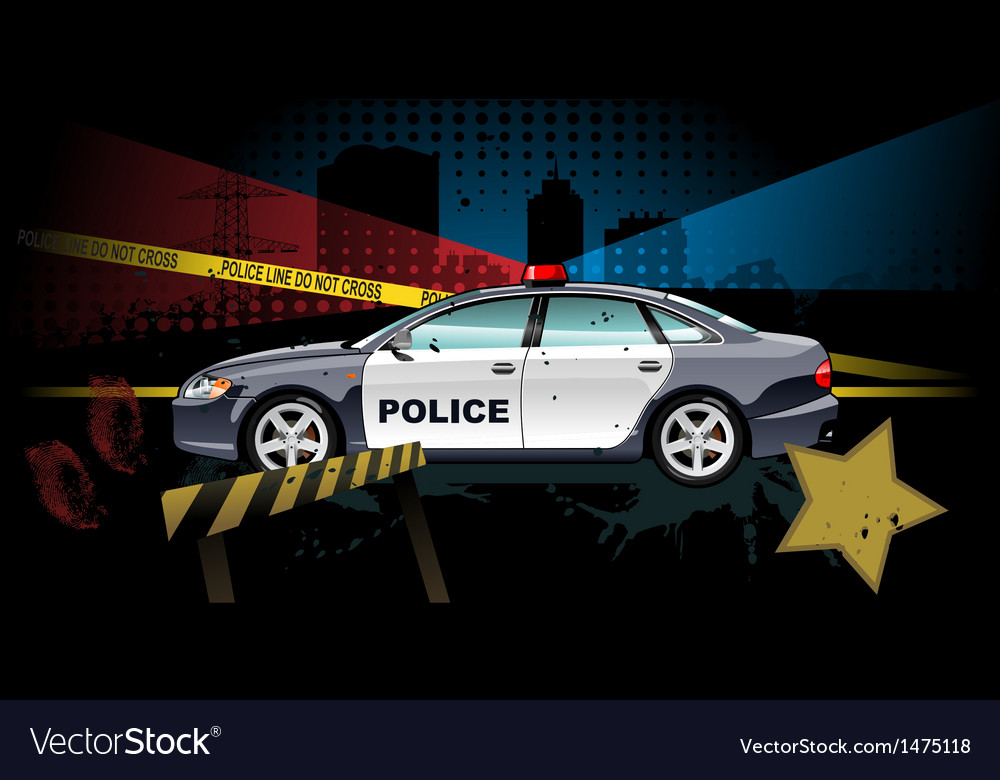 Police Car Royalty Free Vector Image Vectorstock 8092