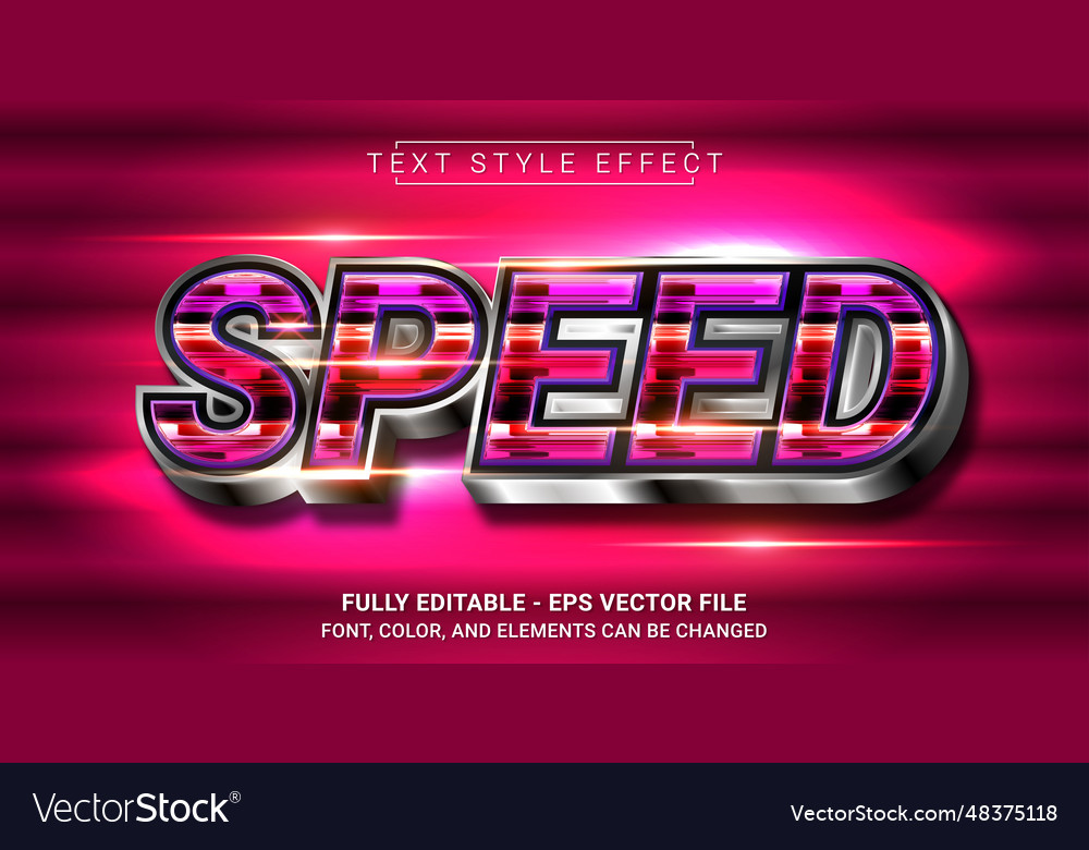 Speed text style effect editable graphic Vector Image