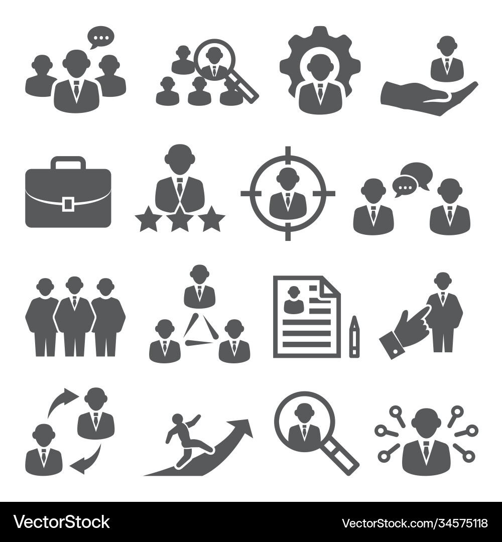 Staff icons set on white background Royalty Free Vector