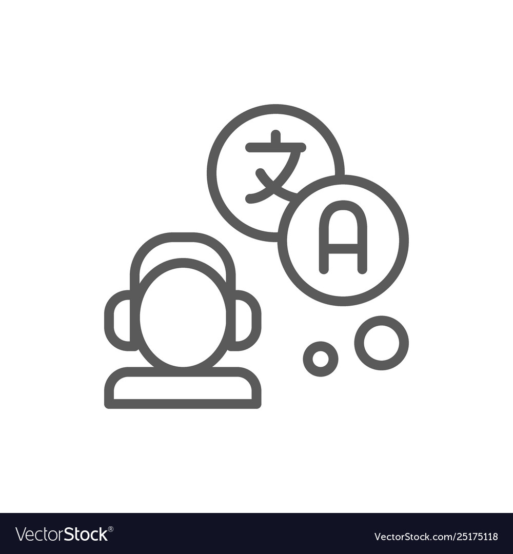Translator interpreter line icon vector image Translator interpreter line icon