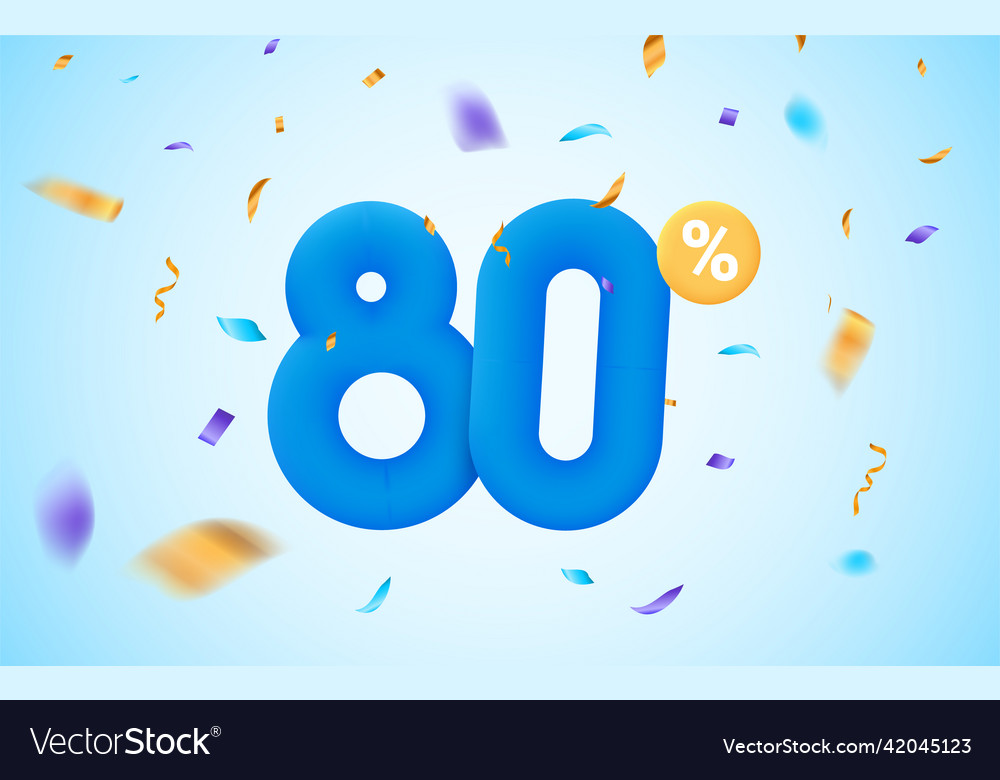 80 percent discount 3d mega vector image 80 percent discount 3d mega