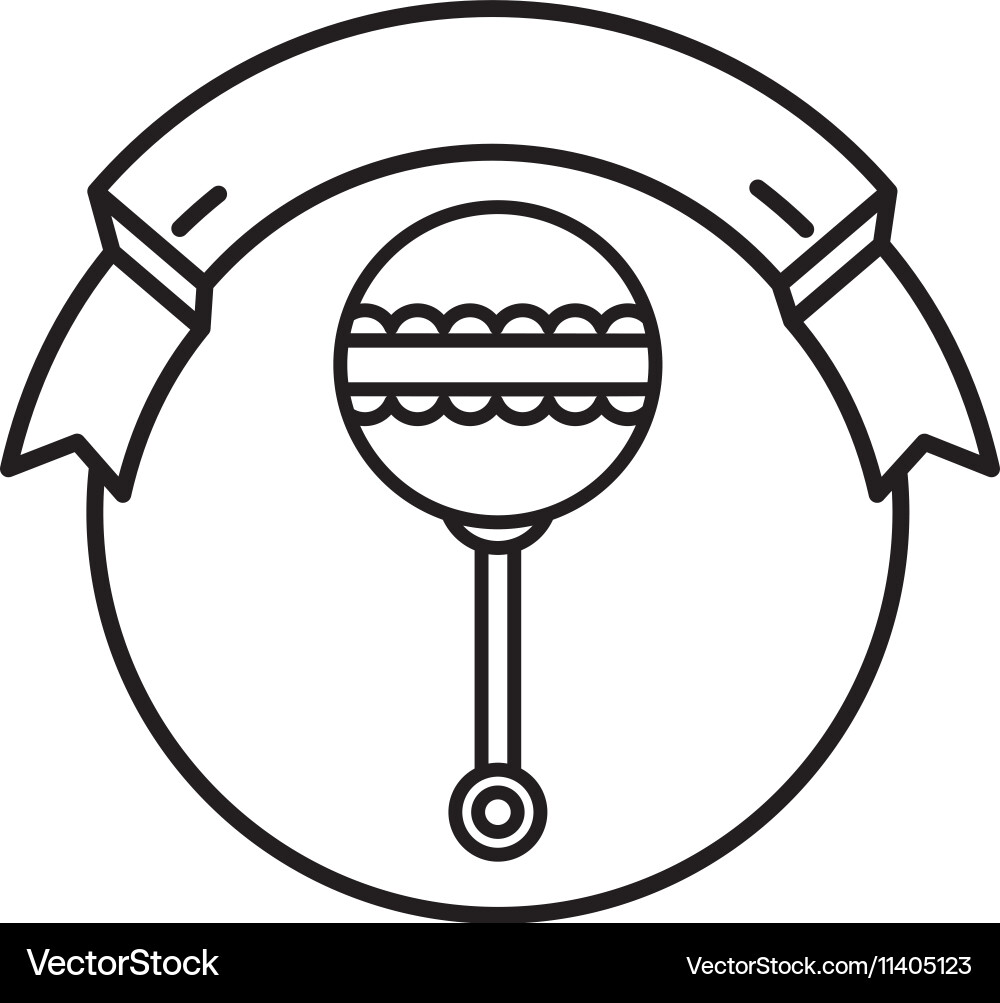 Baby rattle seal stamp Royalty Free Vector Image