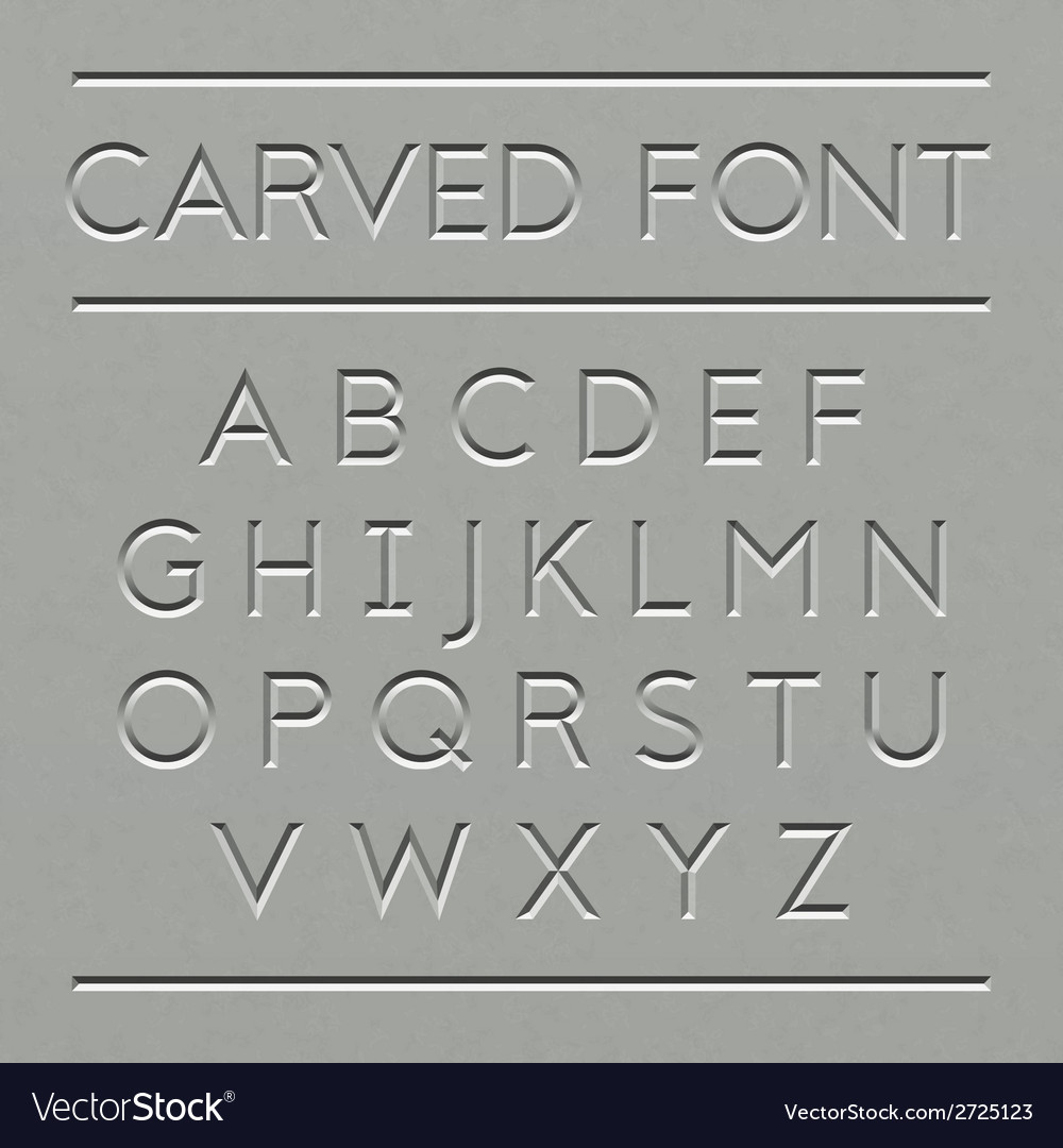 Carved font design Royalty Free Vector Image VectorStock