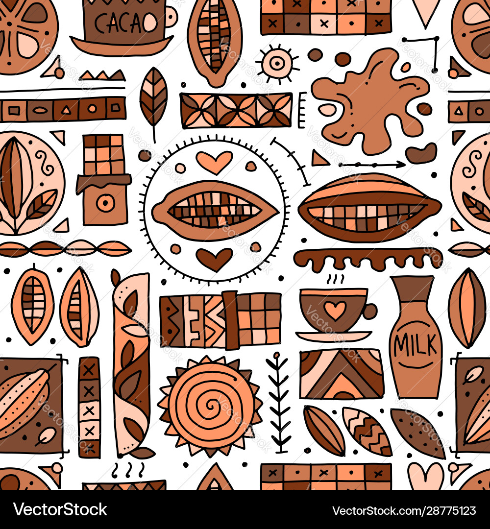 Chocolate background seamless pattern for your Vector Image