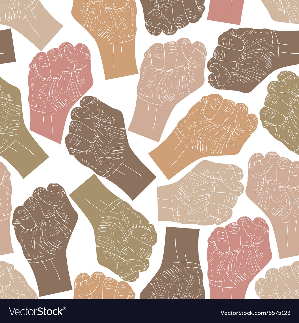 Clenched fists seamless pattern background