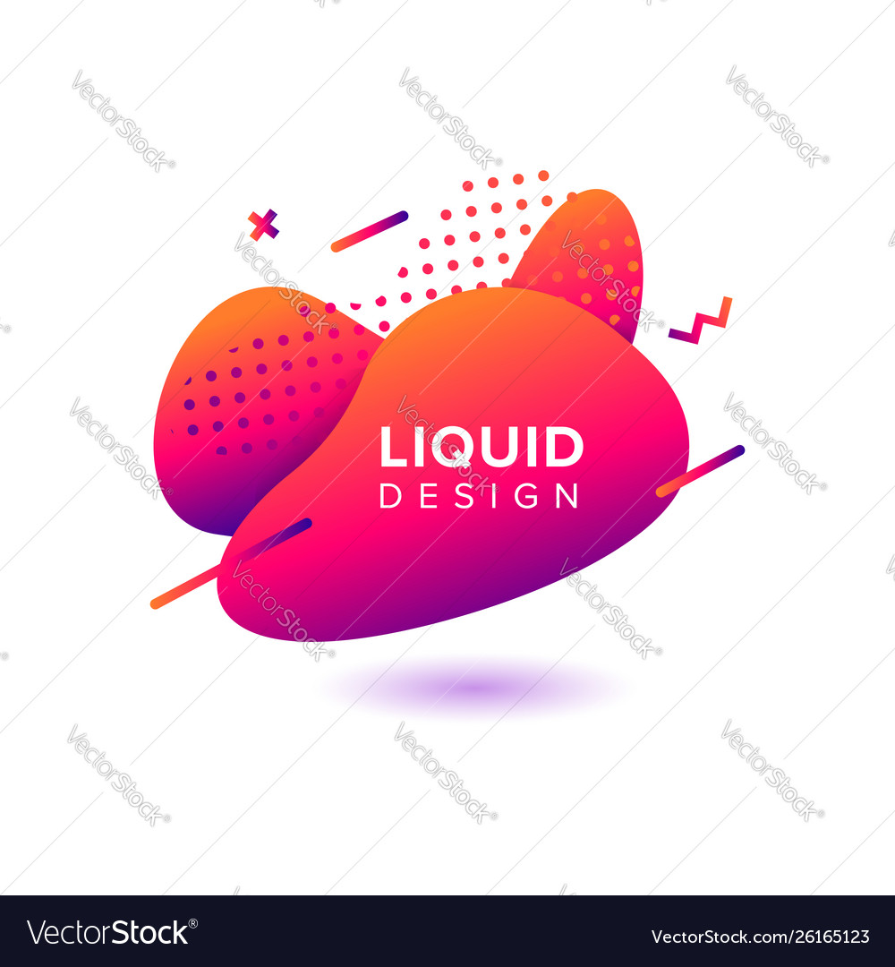 Color abstract liquid shape fluid overlap