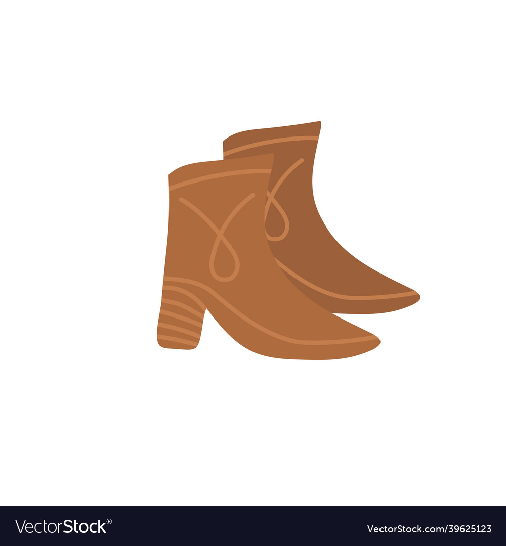 Flat cartoon fashionable high heel bootsfashion