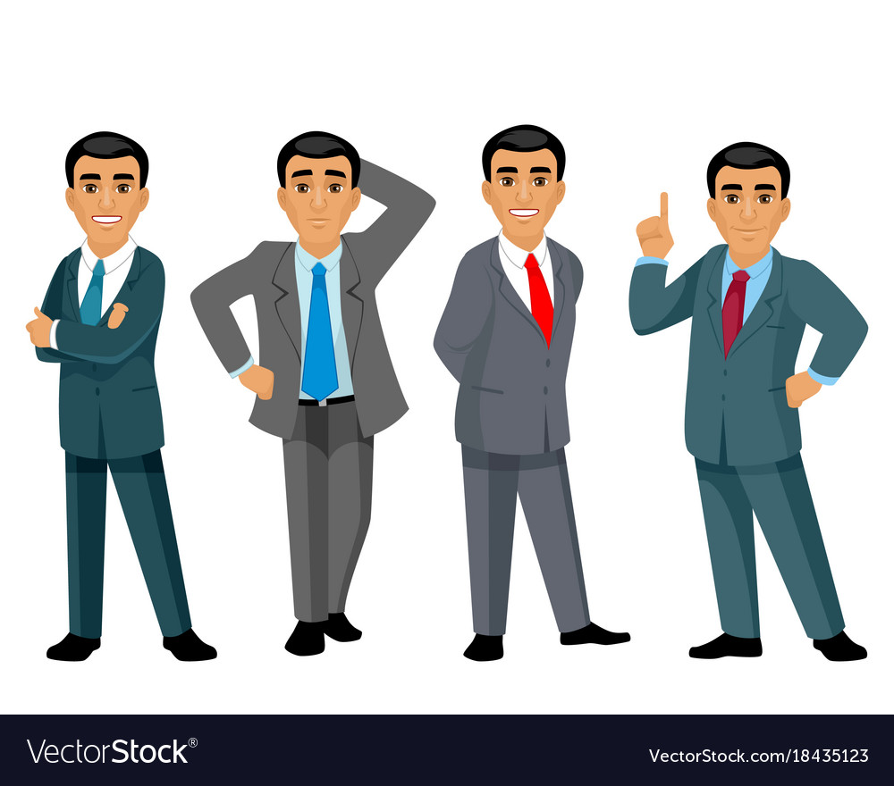 Four businessmen on white background Royalty Free Vector