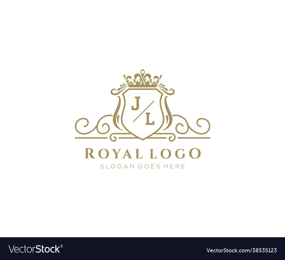 Initial jl letter luxurious brand logo template Vector Image