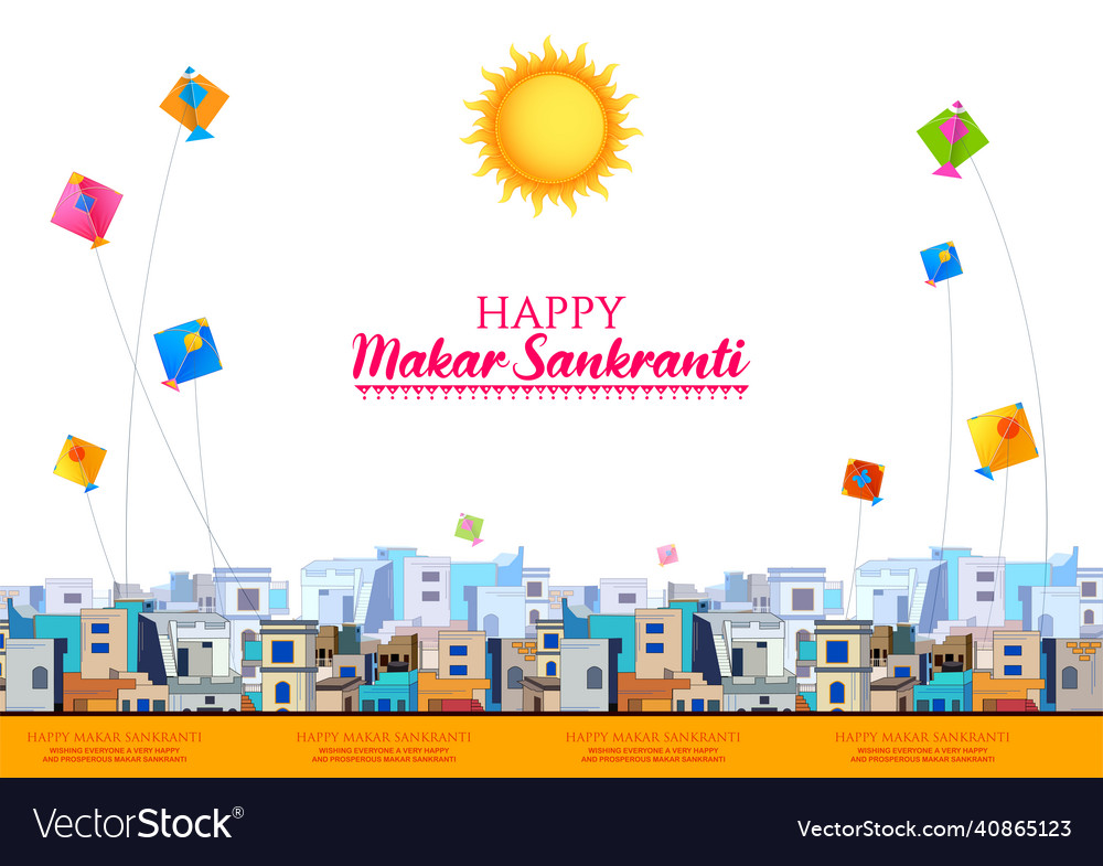 Makar sankranti wallpaper with colorful kite