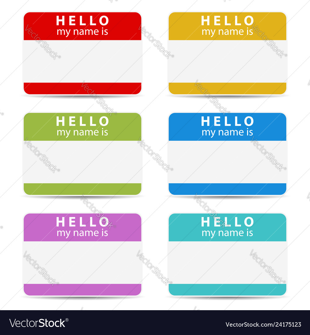 My name is color set Royalty Free Vector Image