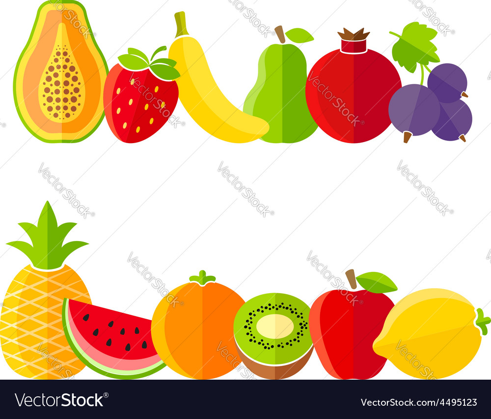 Organic farm fruits in flat style Royalty Free Vector Image