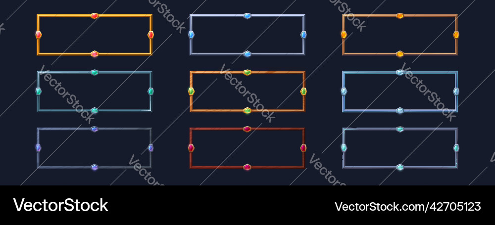 Rectangle frames for game user avatar Royalty Free Vector