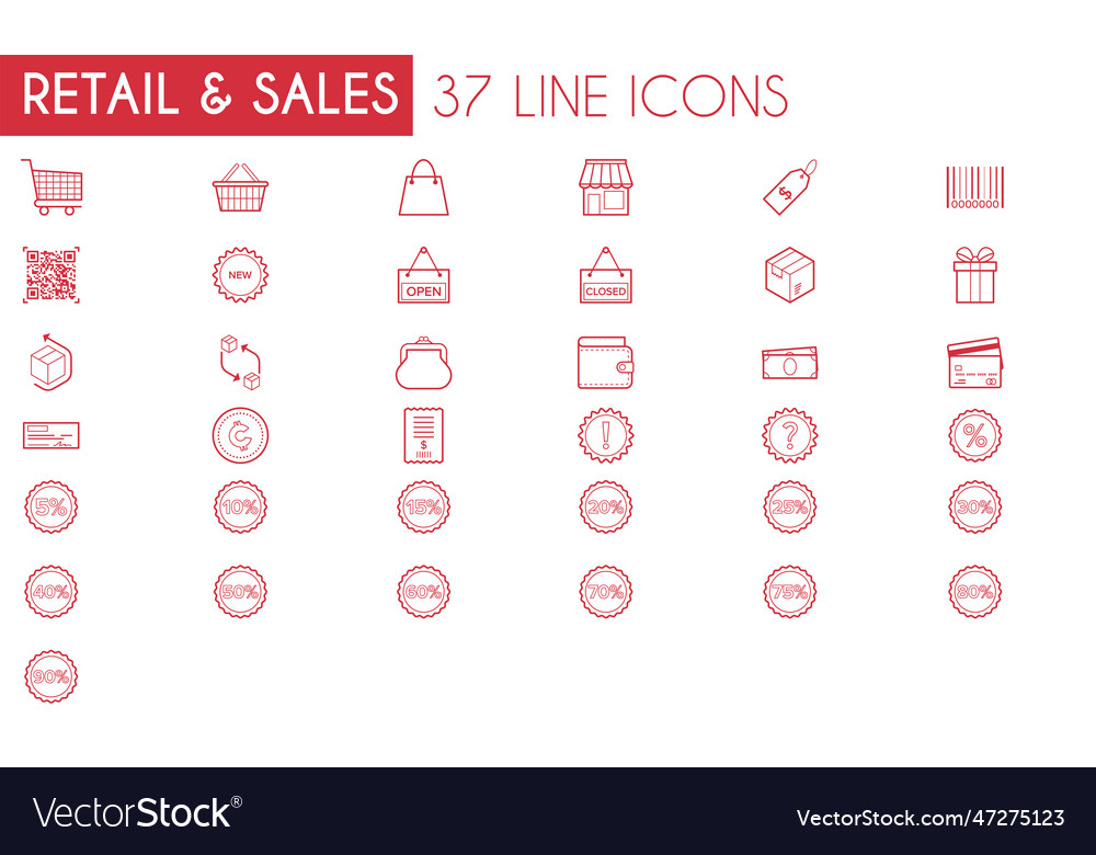 Retail icon pack vector image Retail icon pack