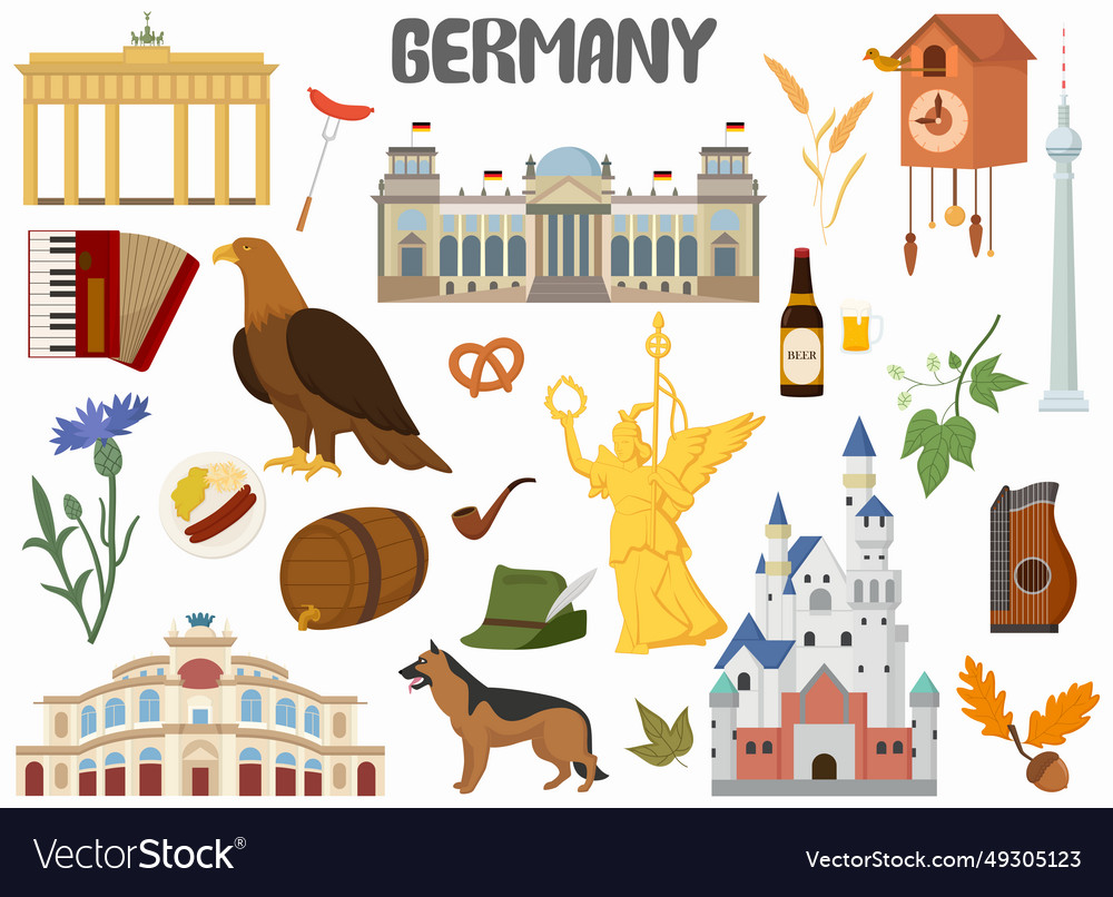 Set of germany famous landmarks