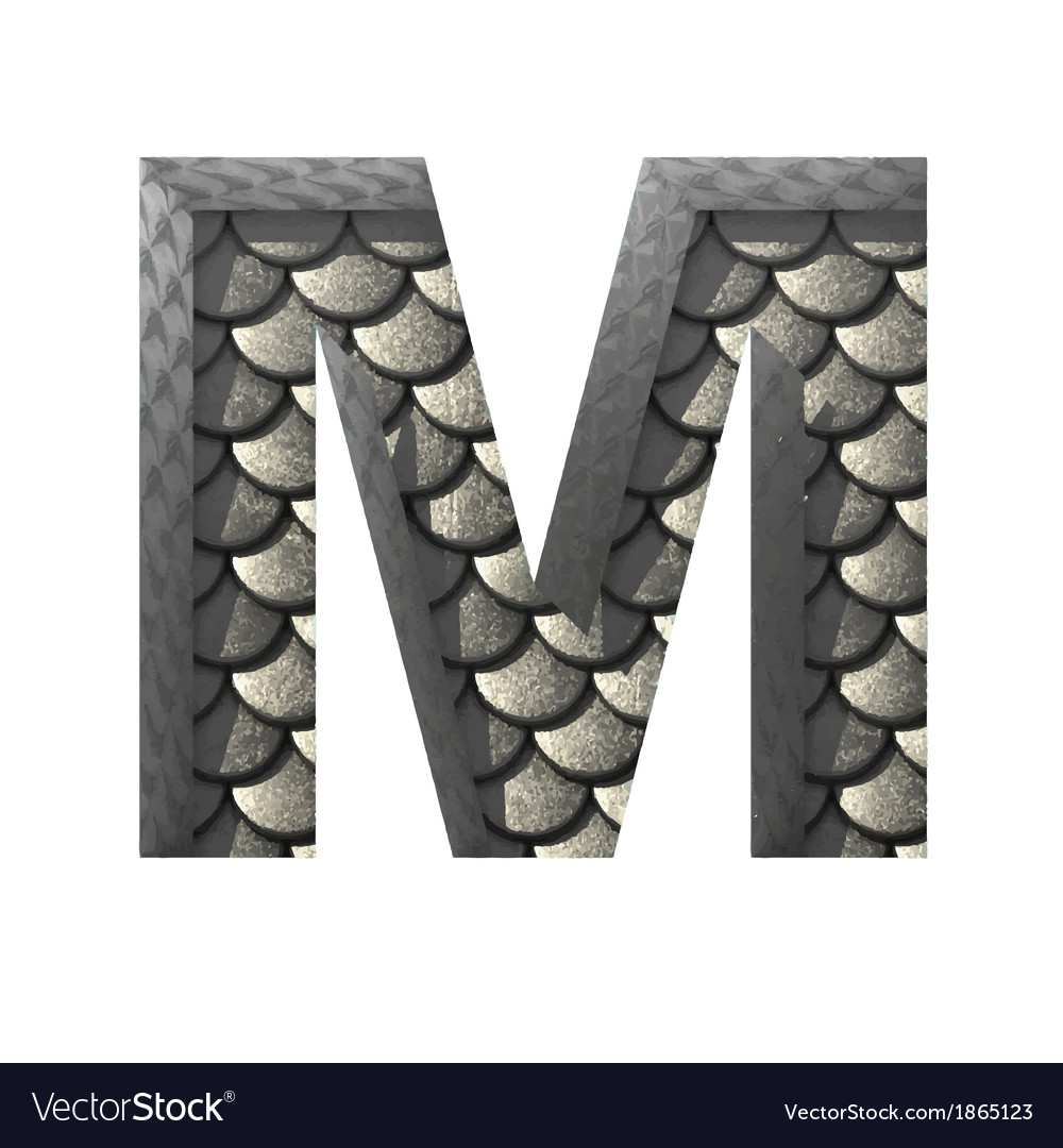 Silver cutted figure m paste to any background