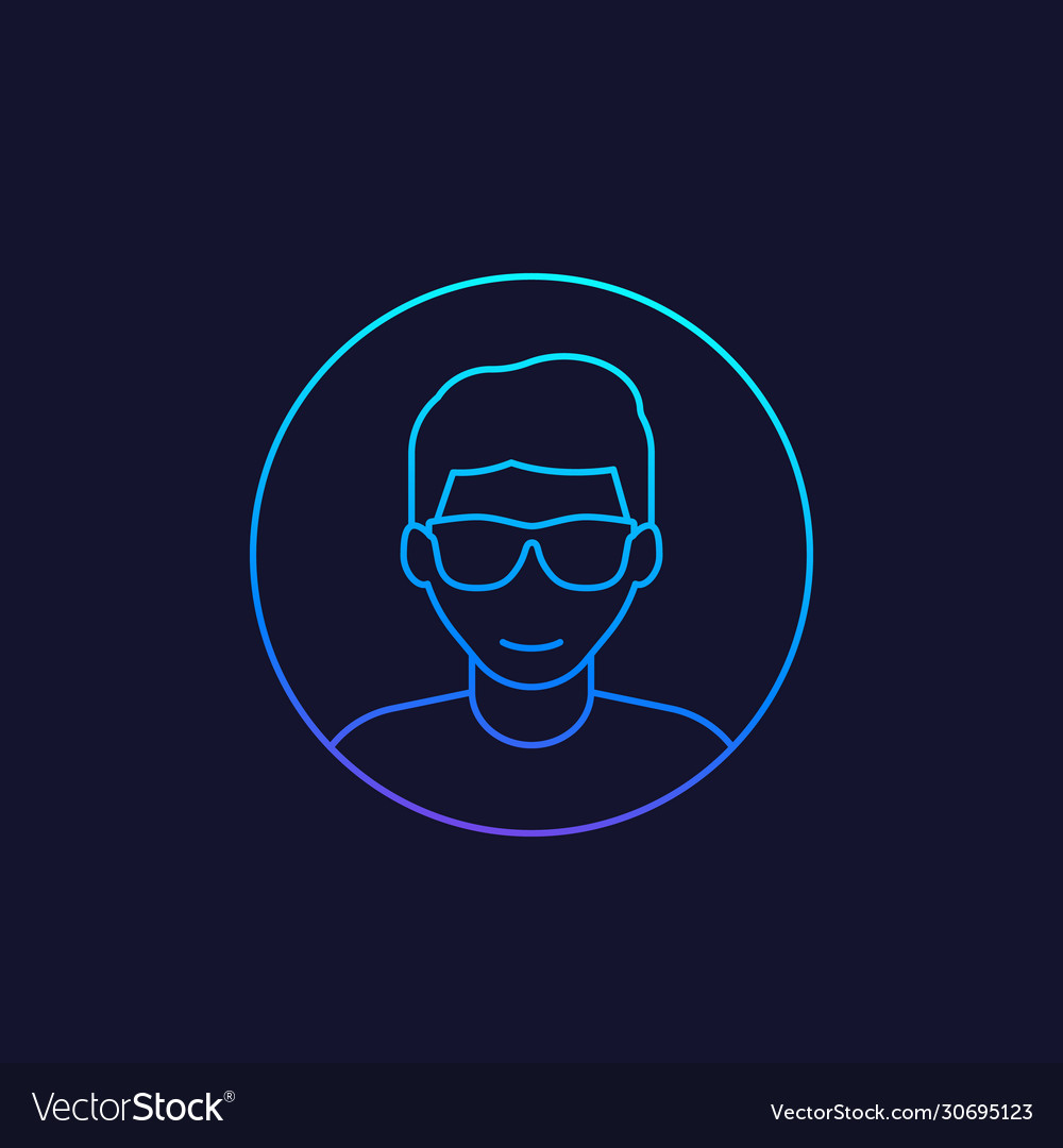 Student nerd guy linear icon