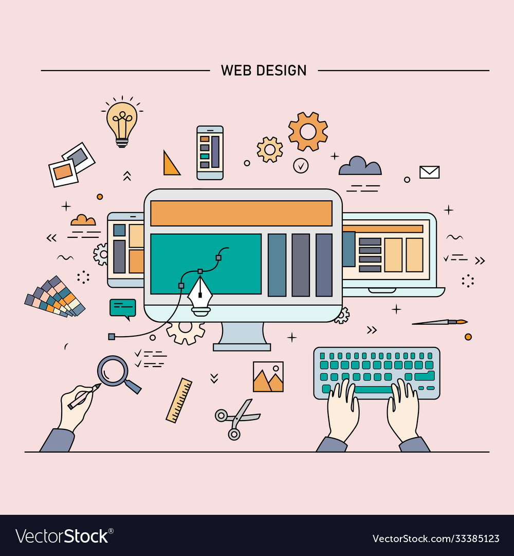 Web design processing Royalty Free Vector Image