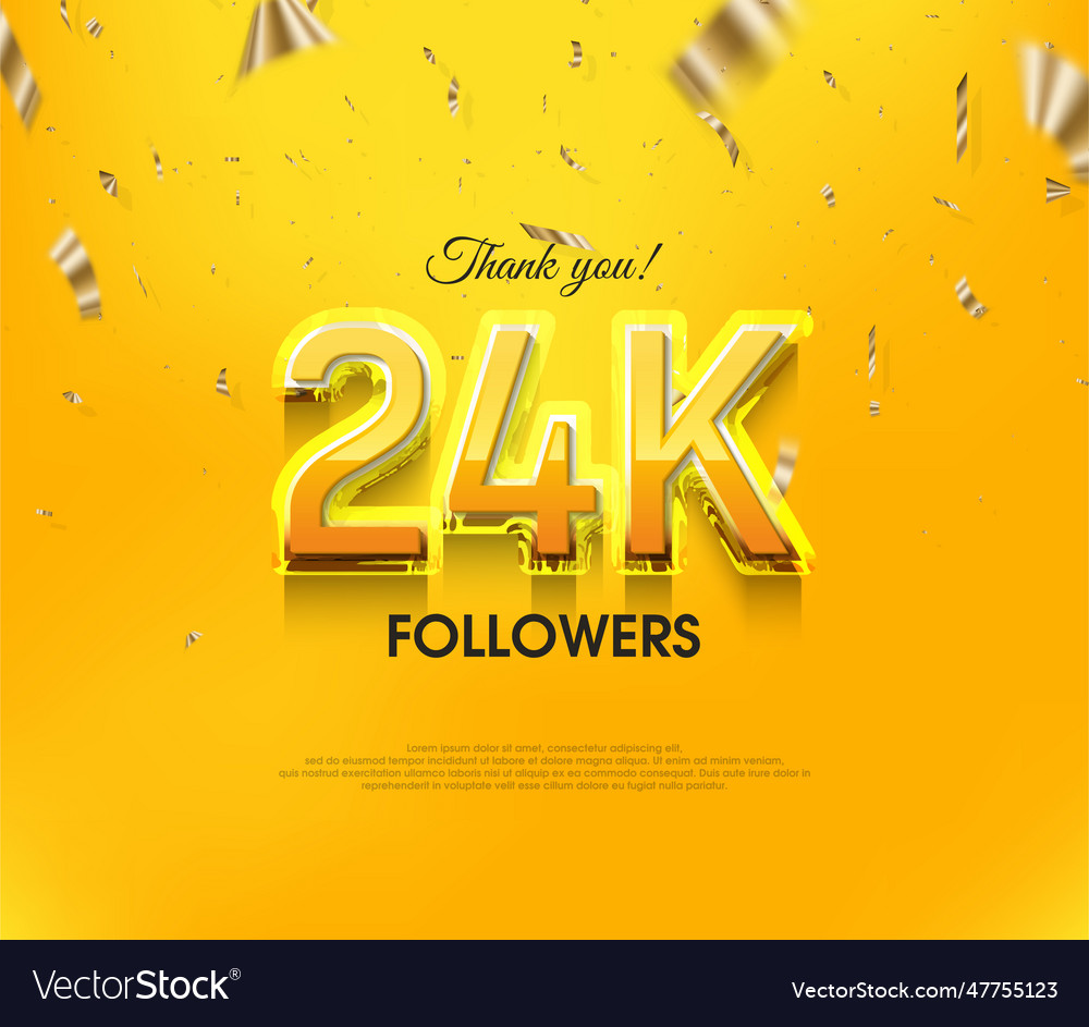 Yellow background thank you 24k followers elegant