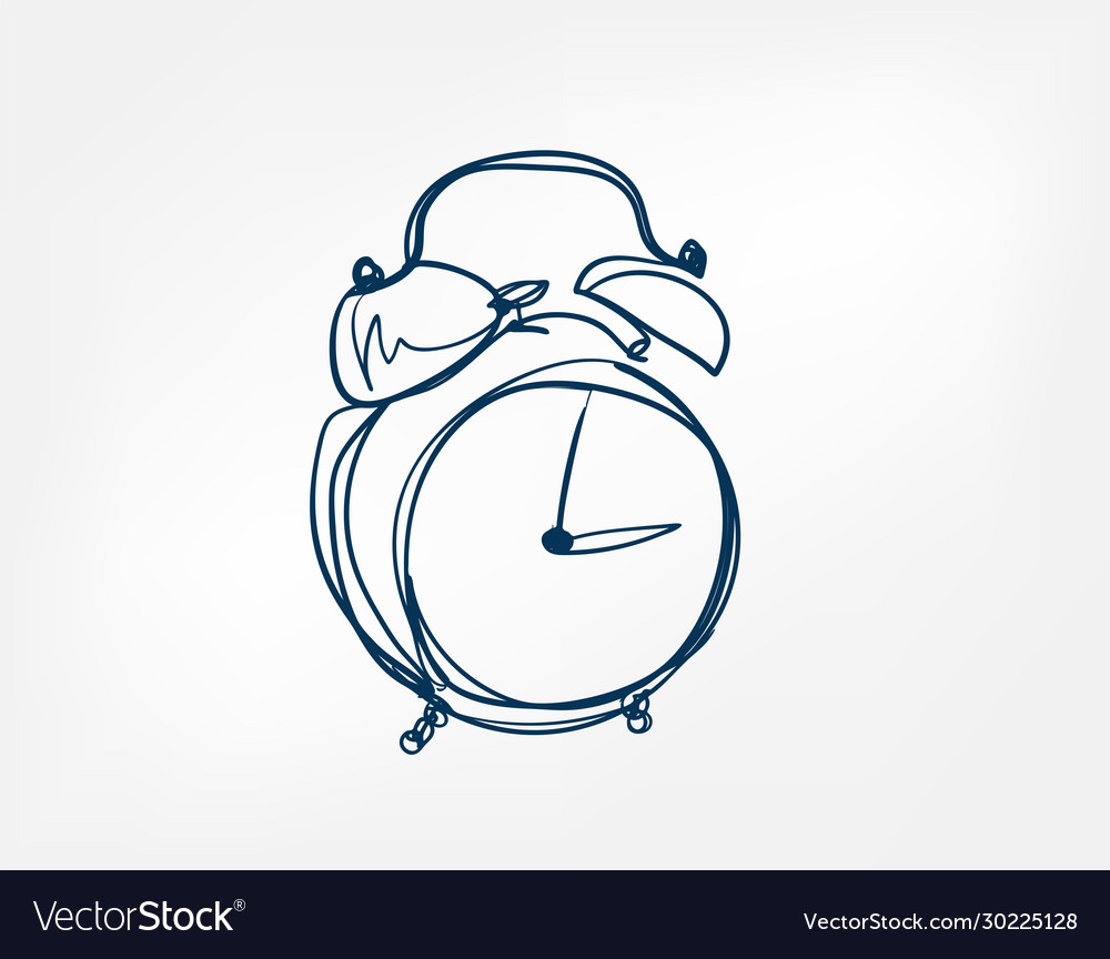 Alarm clock one line design element isolated