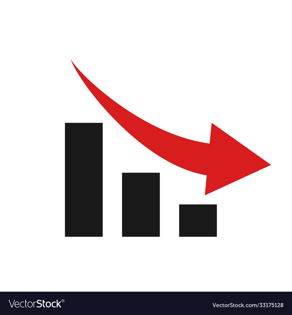 Financial decrease icon flat design