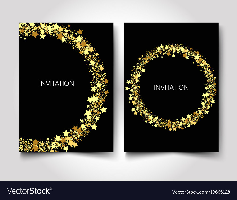 Gold Glitter Star Invitation