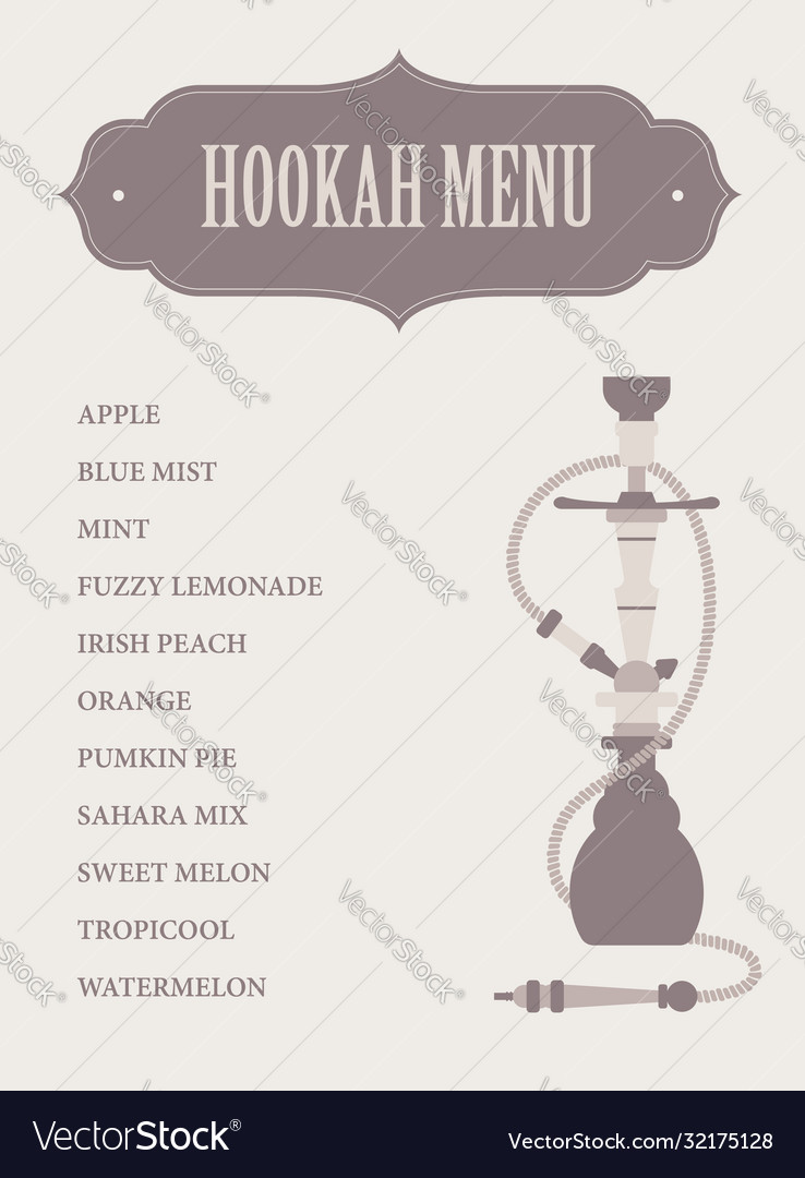 Hookah menu front page simple template