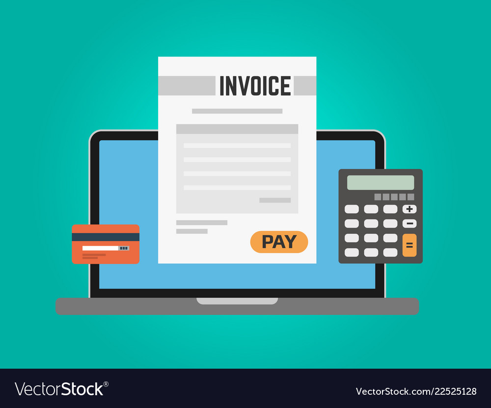 Invoice computer concept online payment using Vector Image