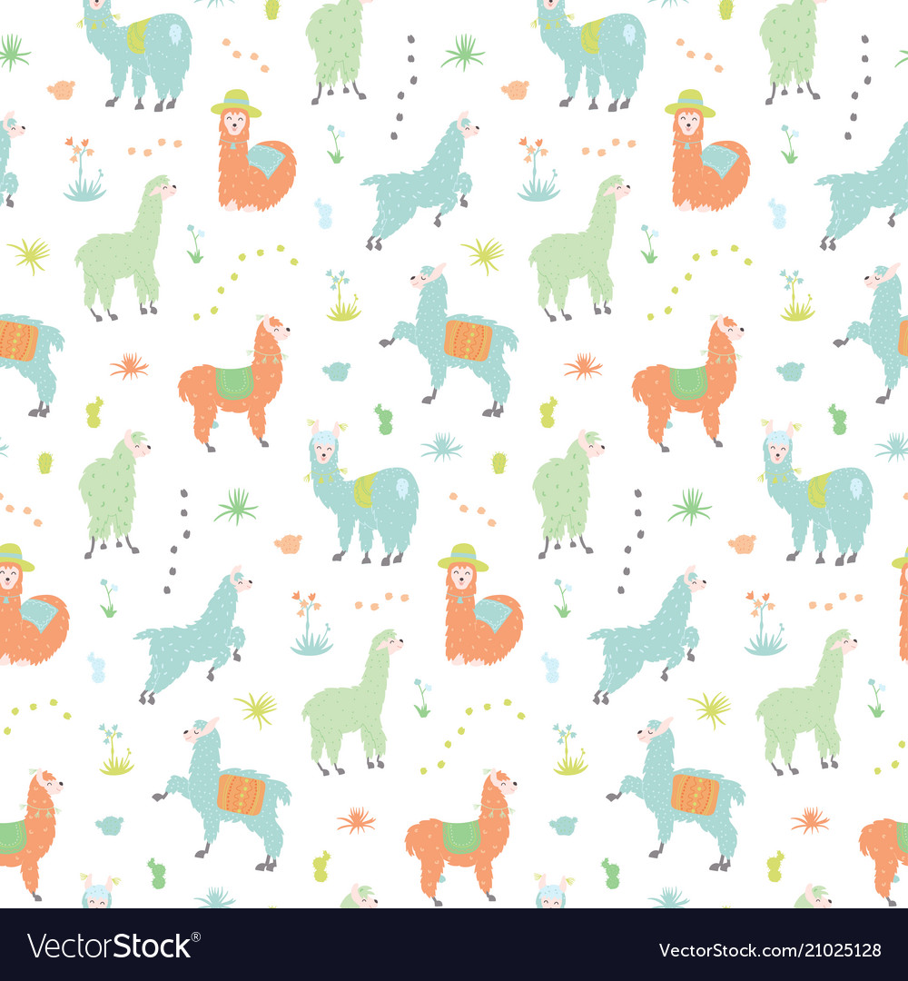 Llama Seamless Pattern