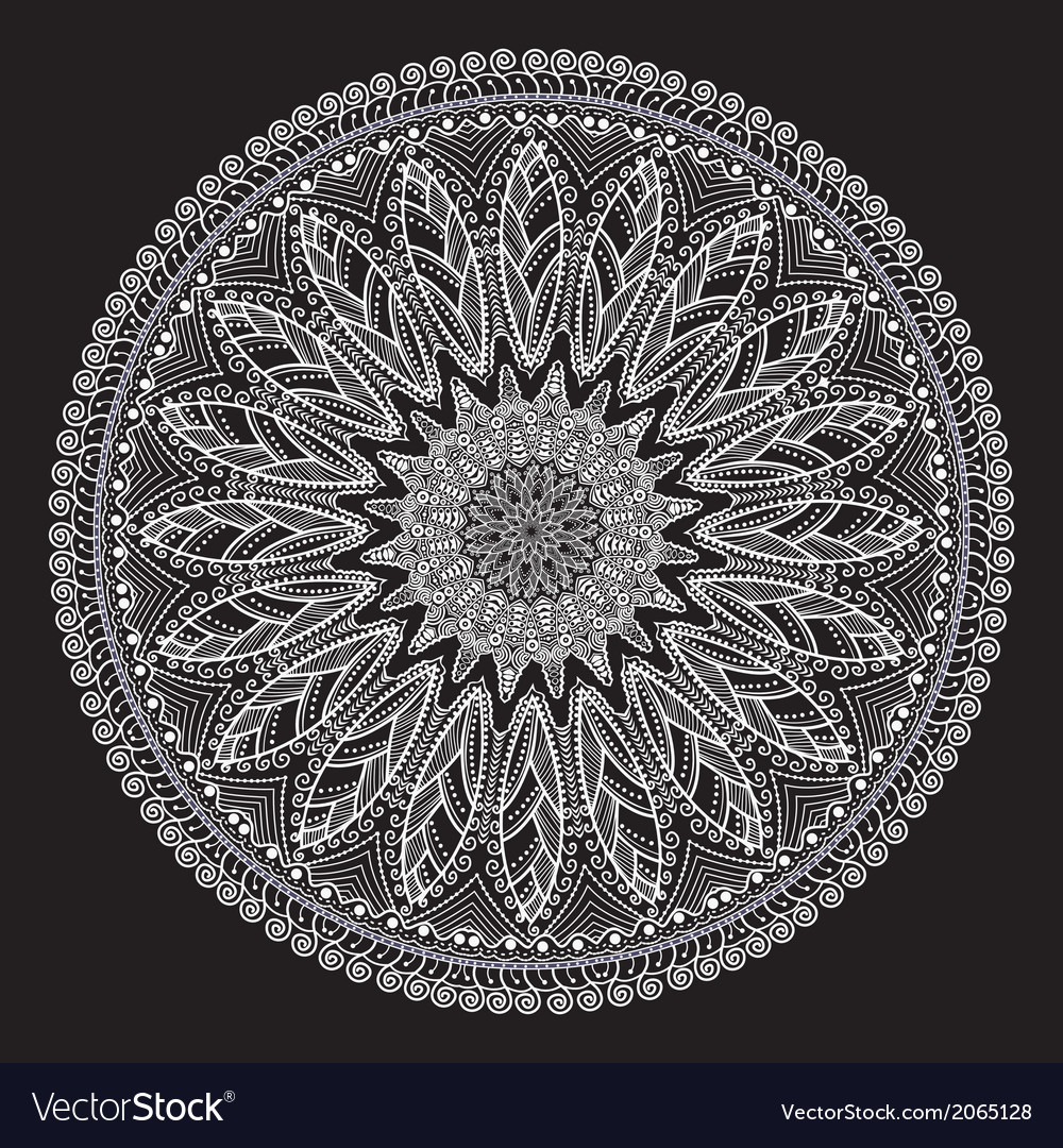 Ornamental round lace pattern circle background