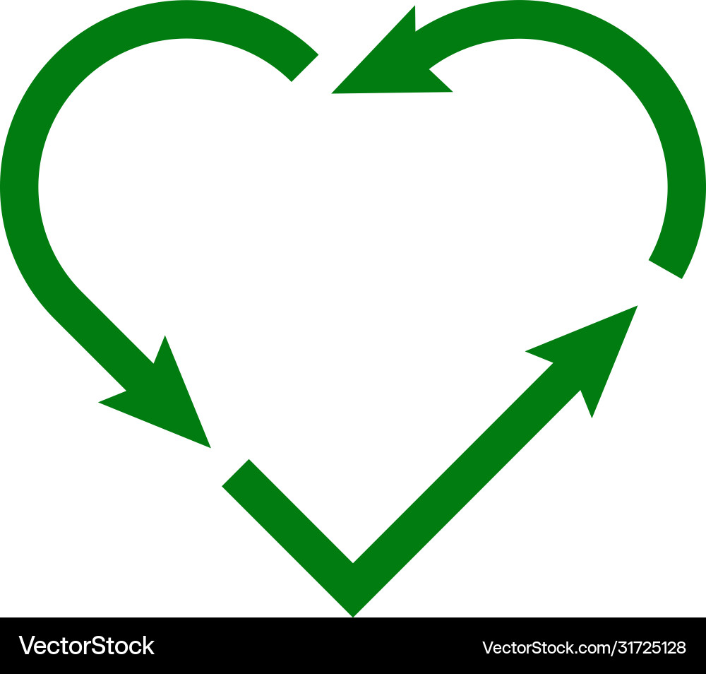 Recycle Heart Logo Heart Recycle Line: Over 2,367 Royalty Free