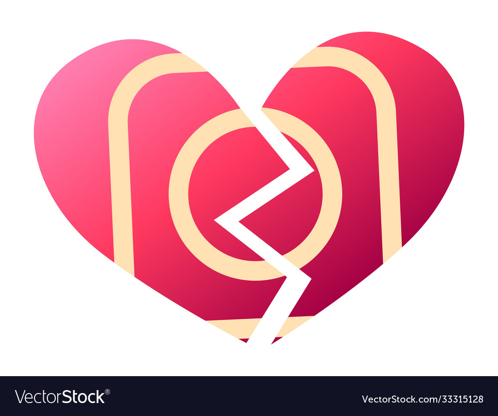 Rotes Herzchen Zeichen gebrochen Herz Symbol vector image Rotes Herzchen Zeichen gebrochen Herz Symbol