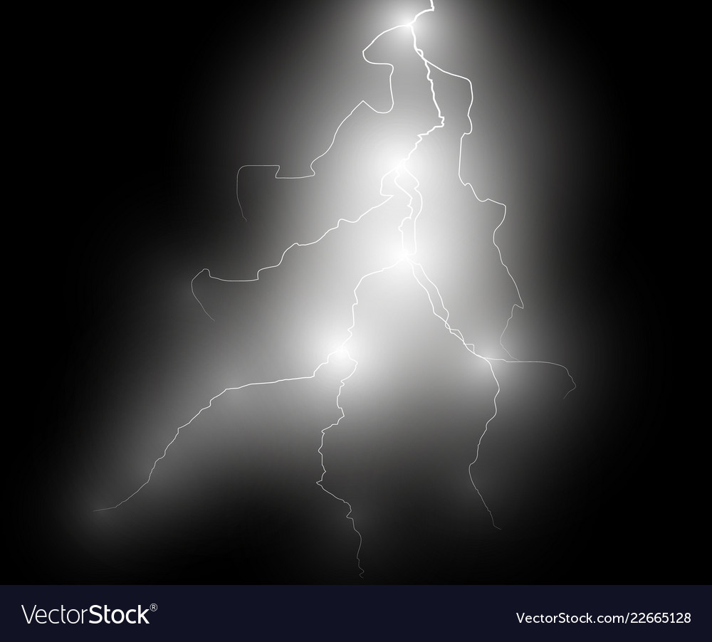Storm with lightning isolated on transparent vector image Storm with lightning isolated on transparent