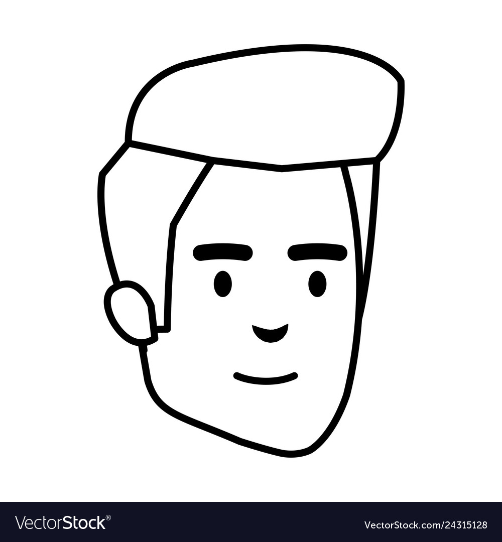 Young and casual man head character Royalty Free Vector