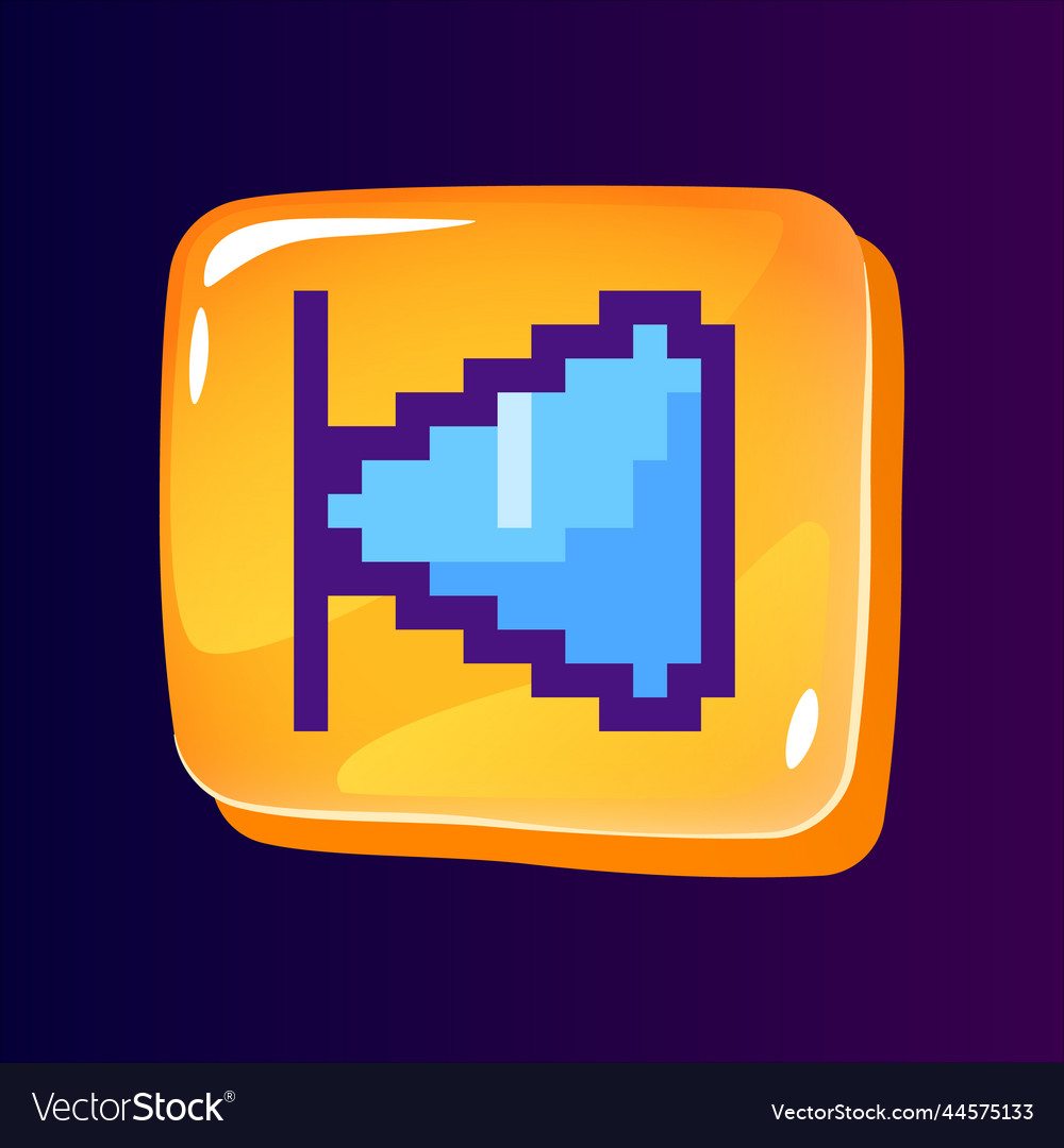 Backward rewind glossy ui button with pixelated vector image Backward rewind glossy ui button with pixelated