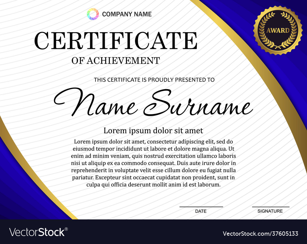 Certificate Or Diploma Template With Luxury Vector Image