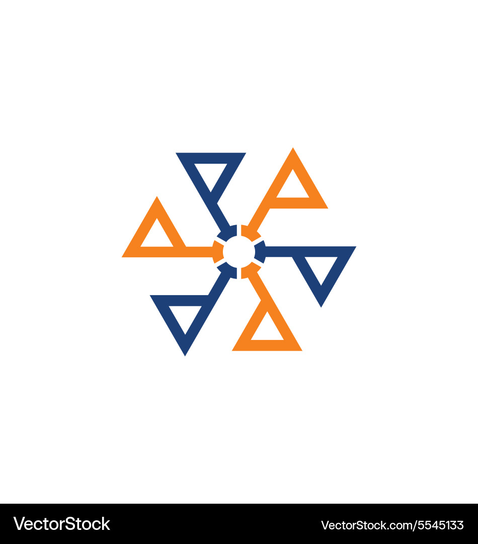 Circle triangle color technology logo Royalty Free Vector