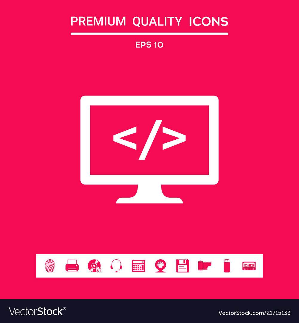 Coding symbol icon graphic elements