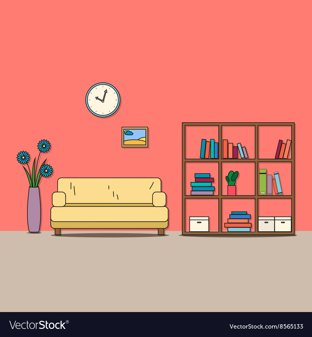 Design of room - sitting room Royalty Free Vector Image