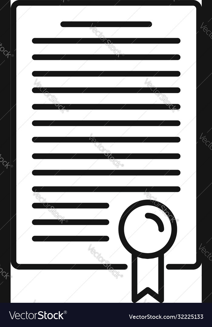 Divorce resolution document icon outline style Vector Image