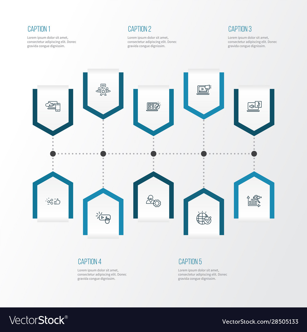 Engine icons line style set with global solution vector image Engine icons line style set with global solution