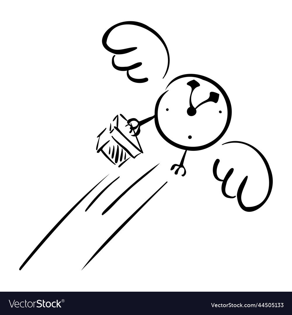 Fast time simple outline icon delivery