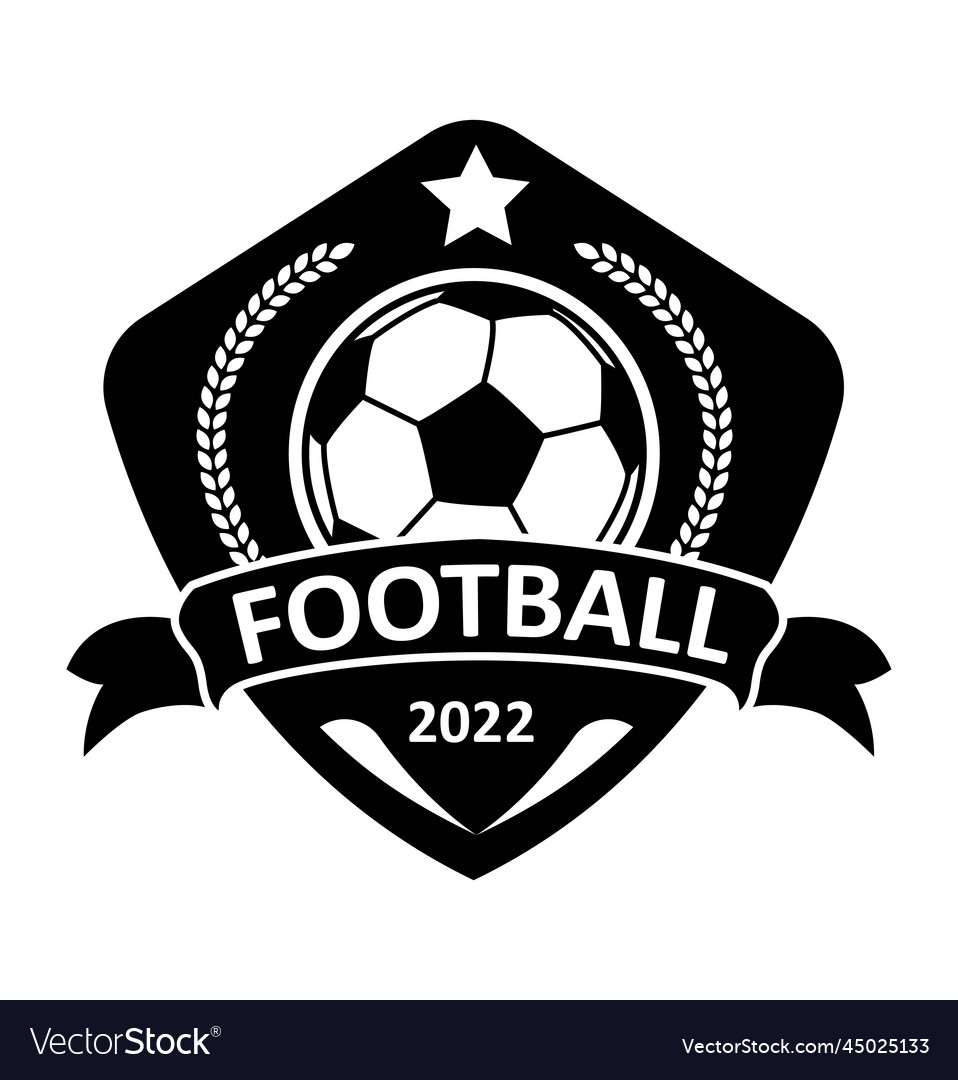 Football badge black Royalty Free Vector Image